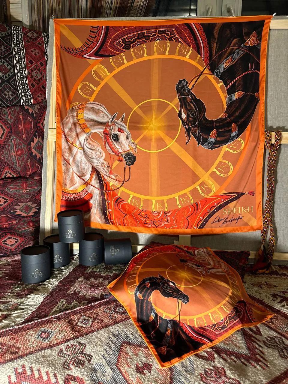 Платок маленький SHEIKH HORSE BRAND, коллекция DUNE, р-р 40*40 