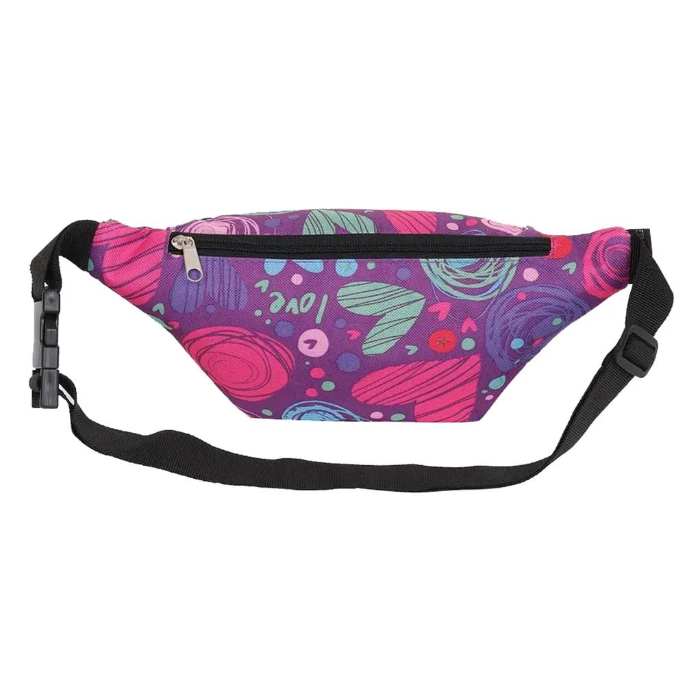 Сумка на пояс, длина 22 см (цвет фиолетовый с узорами) (Good Bag)