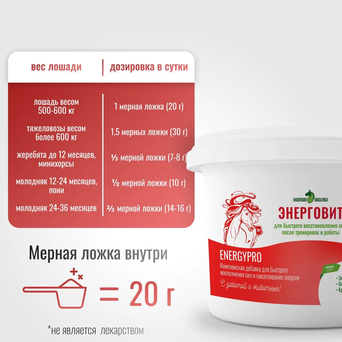 ЭнергоВит EnergyPro для лошадей, 1000 г