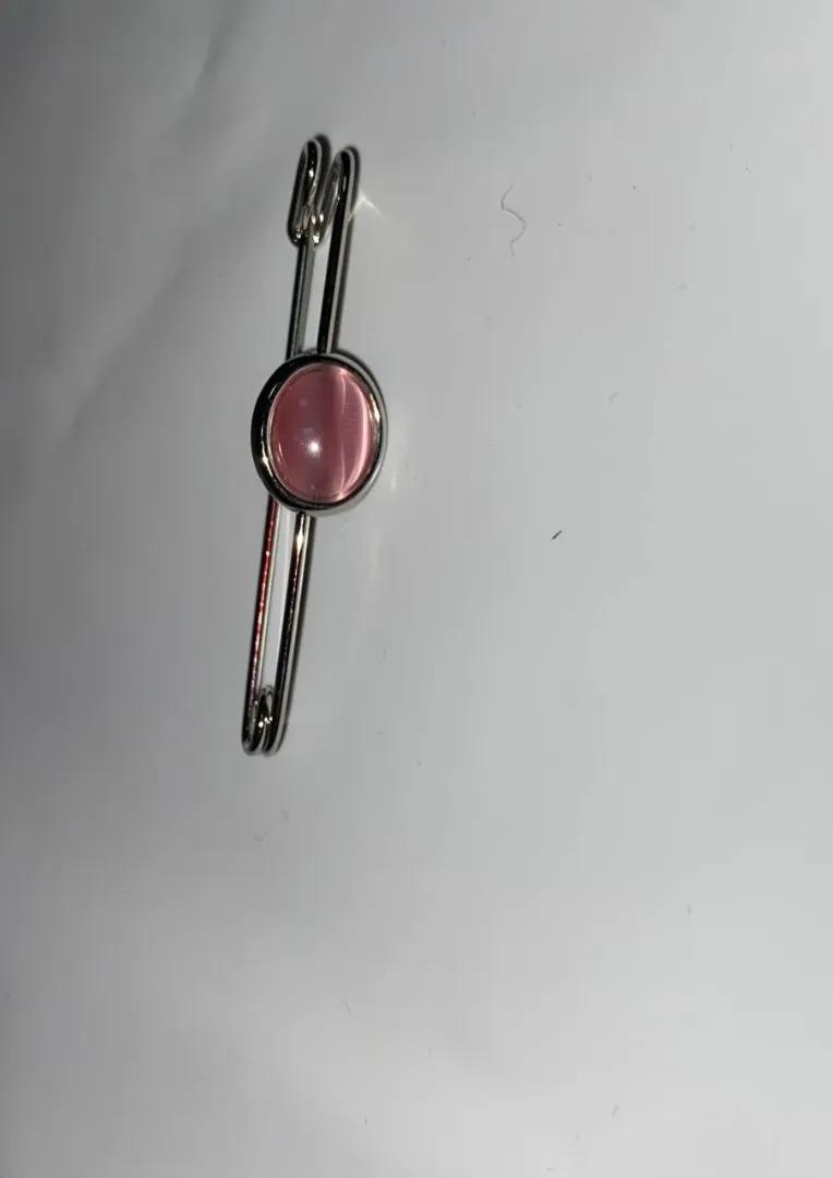Булавка для галстука «Silver with Pale Pink»