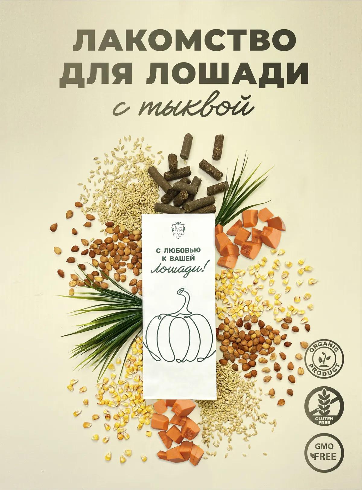 Лакомства для лошади с тыквой 350 г.