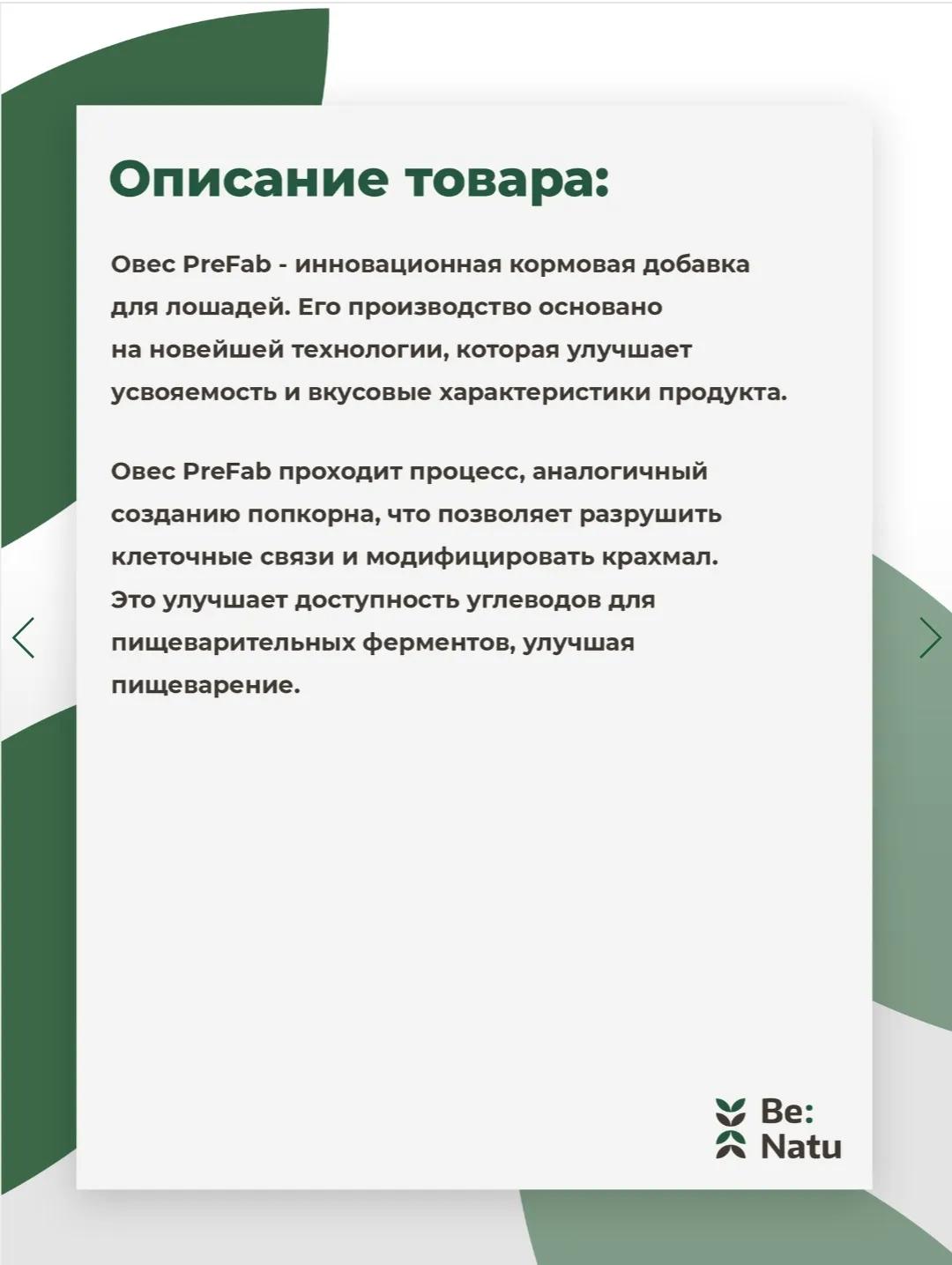 BeNatu Овес PreFab 10 кг Бесплатная доставка