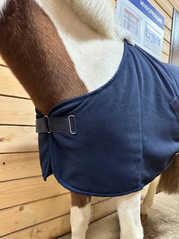 Попона флисовая для пони или жеребят HorseFactor (синяя)