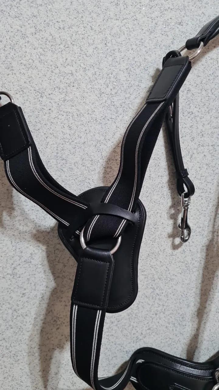 Подперсье с резинками 5 точек LeatherArt (FULL, Чёрный)