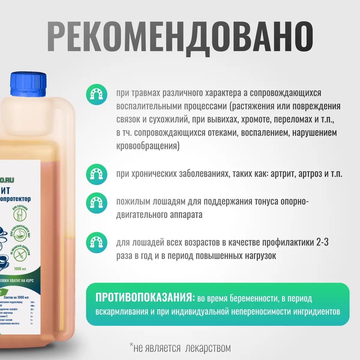 Хондропротектор Хондрофит ArtroPro для лошадей с чувствительным пищеварением, 1000 мл