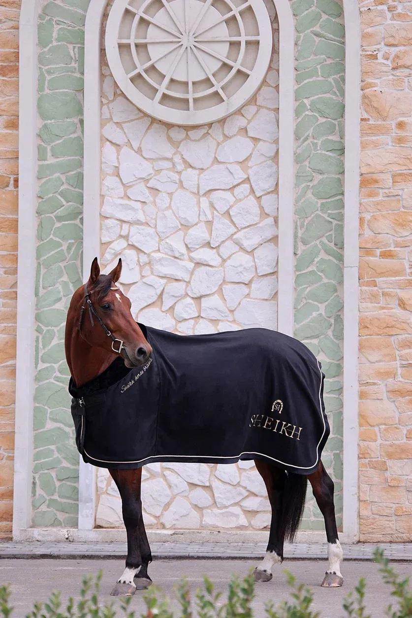 Попона SHEIKH HORSE BRAND, коллекция ORIENTAL, цвет черный, р-р 155