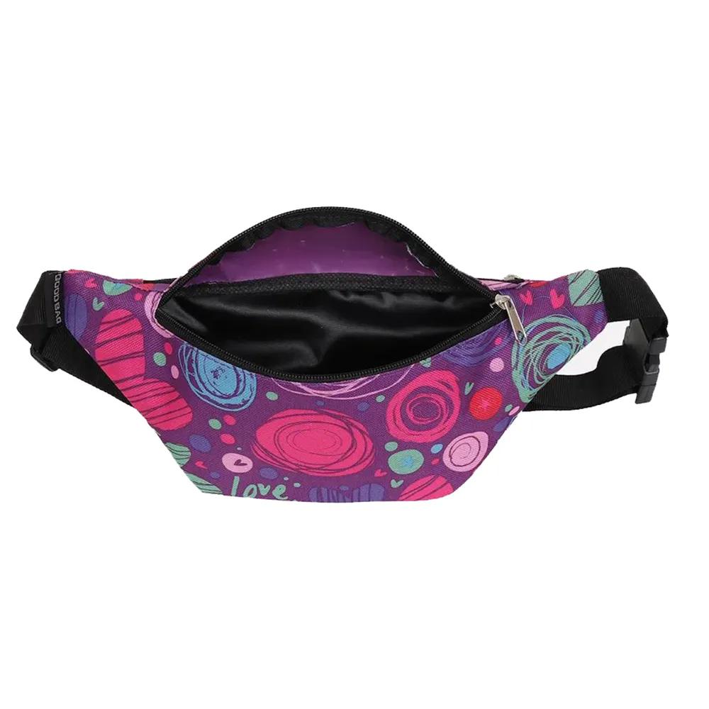 Сумка на пояс, длина 22 см (цвет фиолетовый с узорами) (Good Bag)