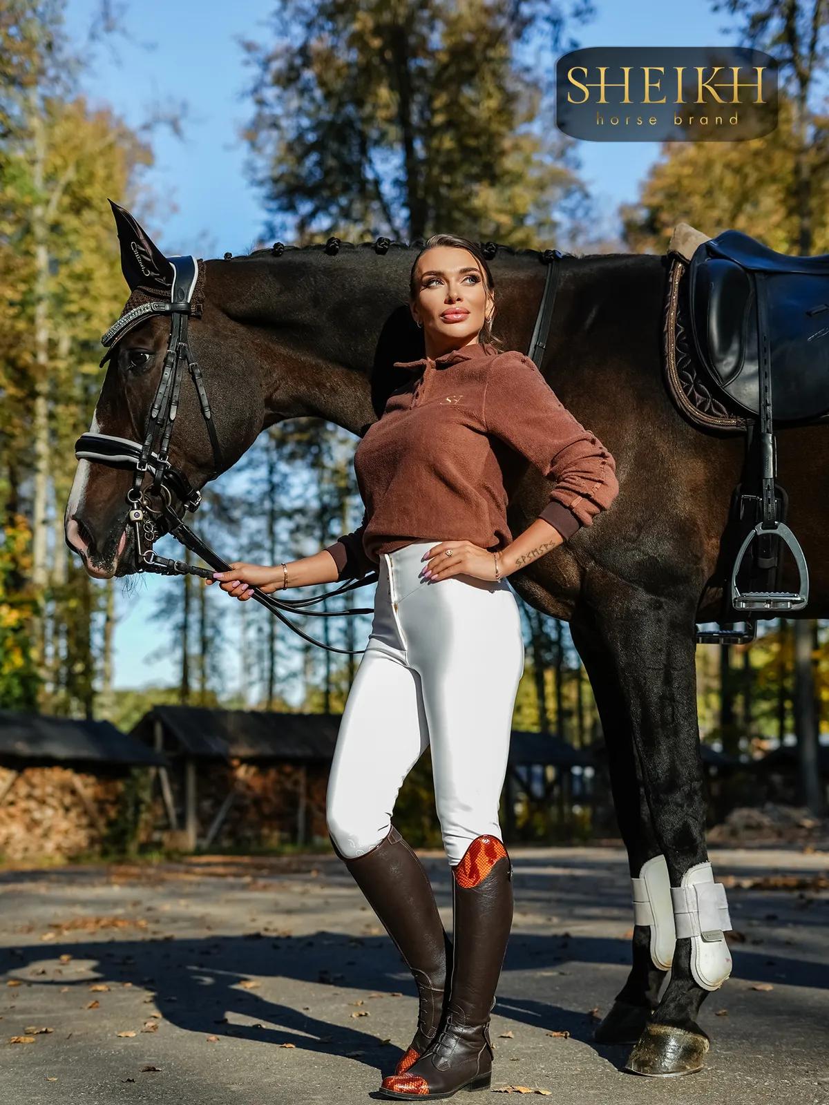 Флисовая кофта SHEIKH HORSE BRAND, цвет коричневый, размер 44 (M)
