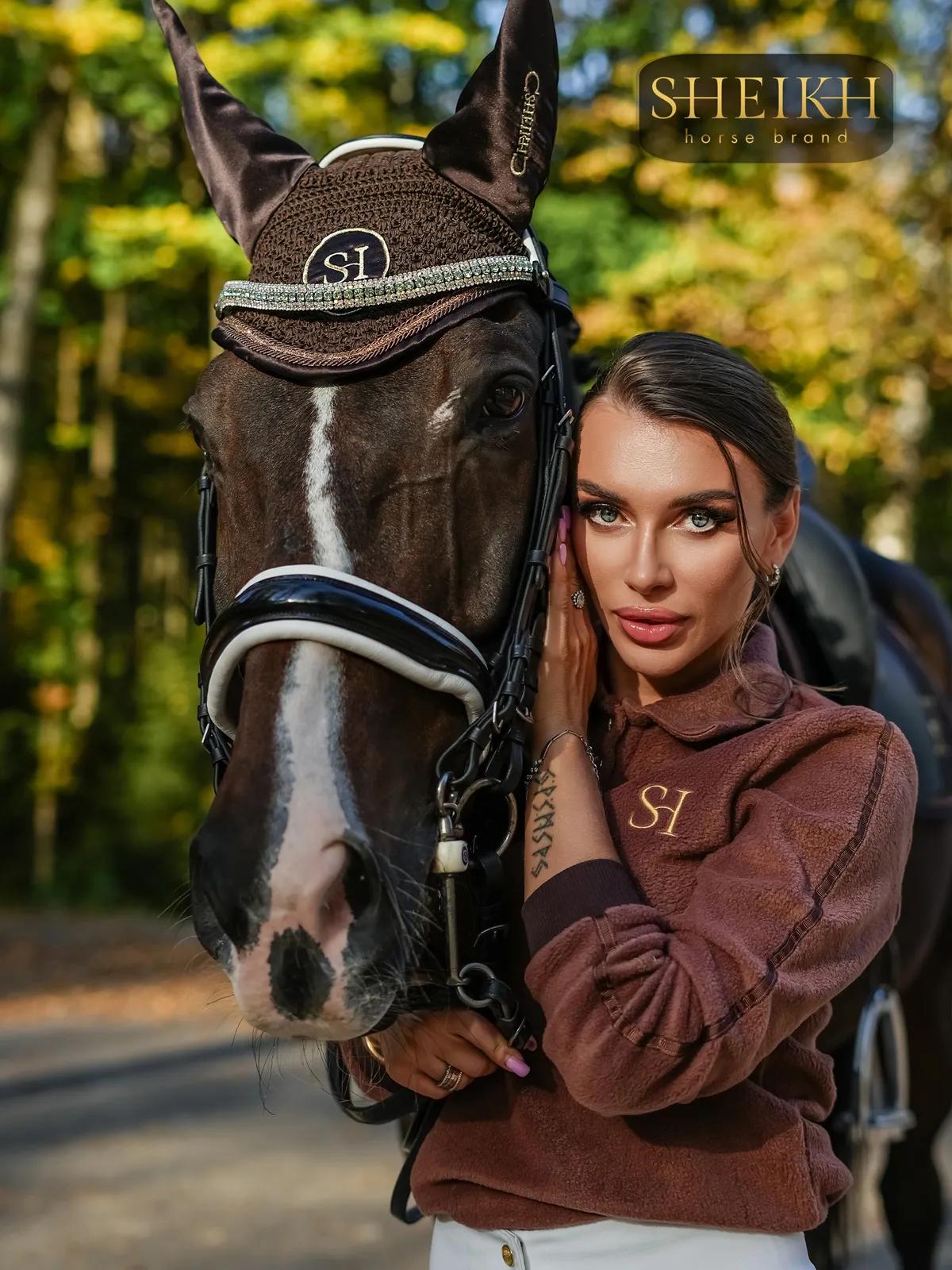 Флисовая кофта SHEIKH HORSE BRAND, цвет коричневый, размер 44 (M)