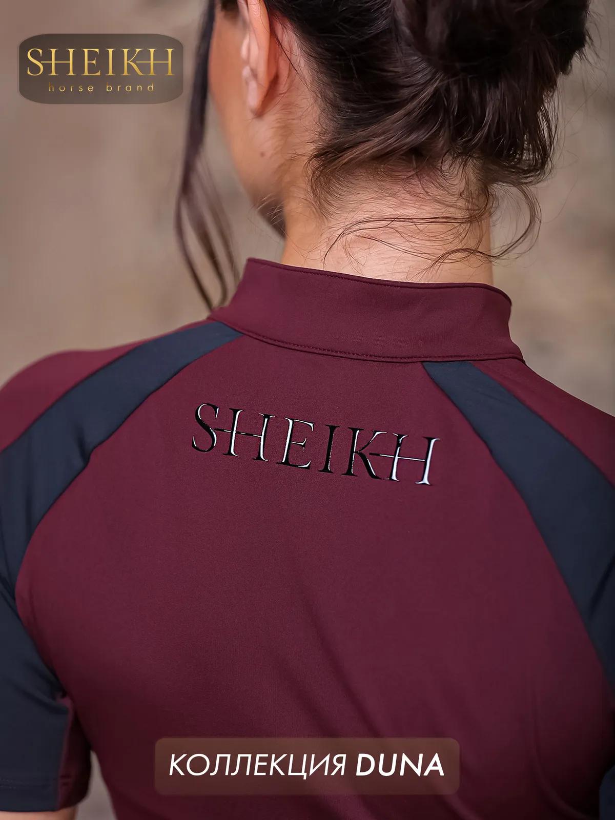 Поло для верховой езды SHEIKH HORSE BRAND, коллекция Dune,  цвет бордо с черным, р-р 40 (XS)