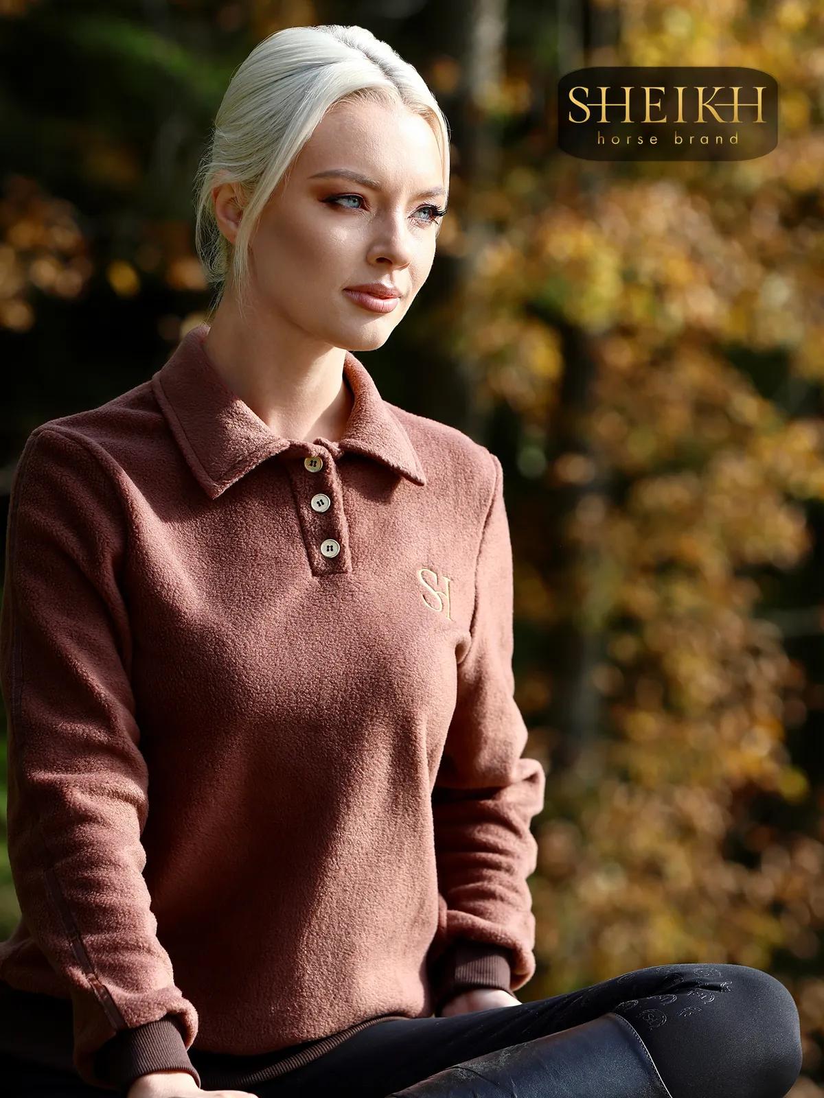 Флисовая кофта SHEIKH HORSE BRAND, цвет коричневый, размер 44 (M)
