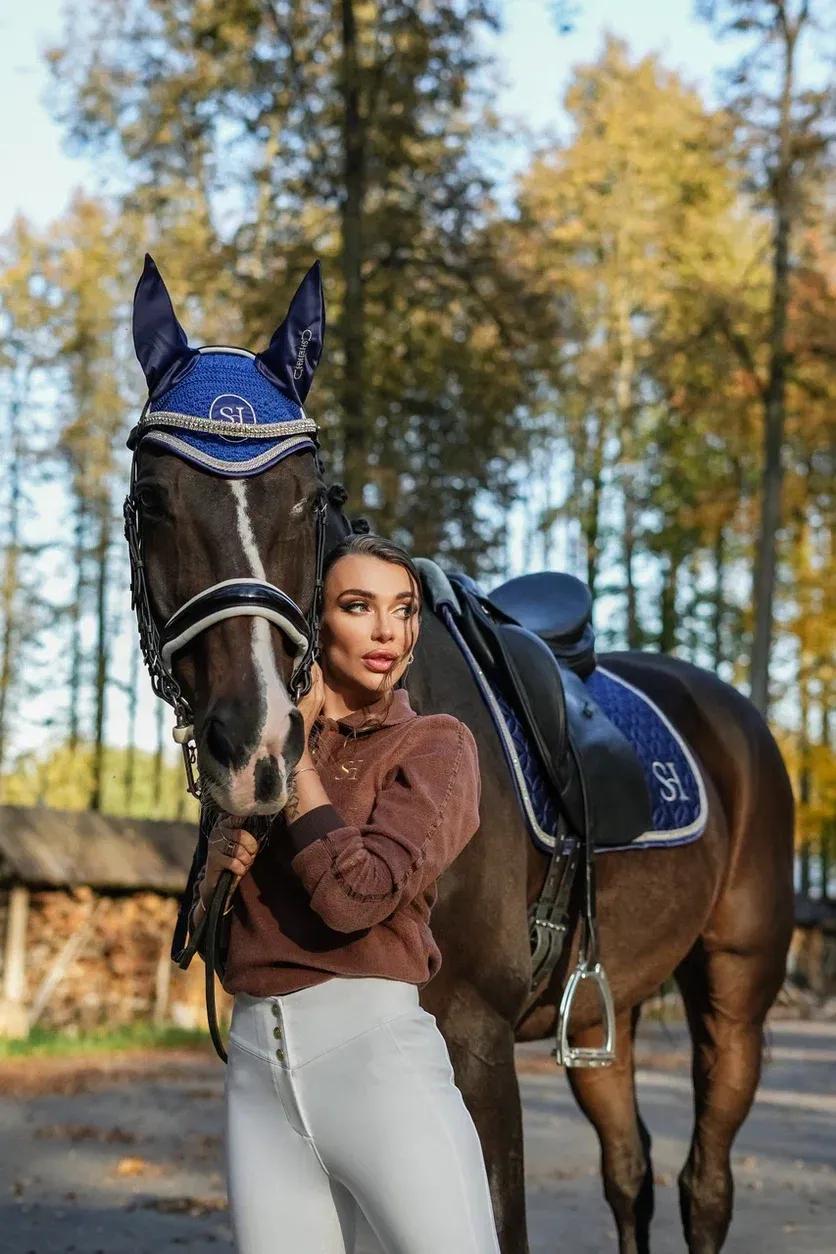 Ушки для лошади SHEIKH HORSE BRAND, коллекция ORIENTAL, цвет синий, р-р Full