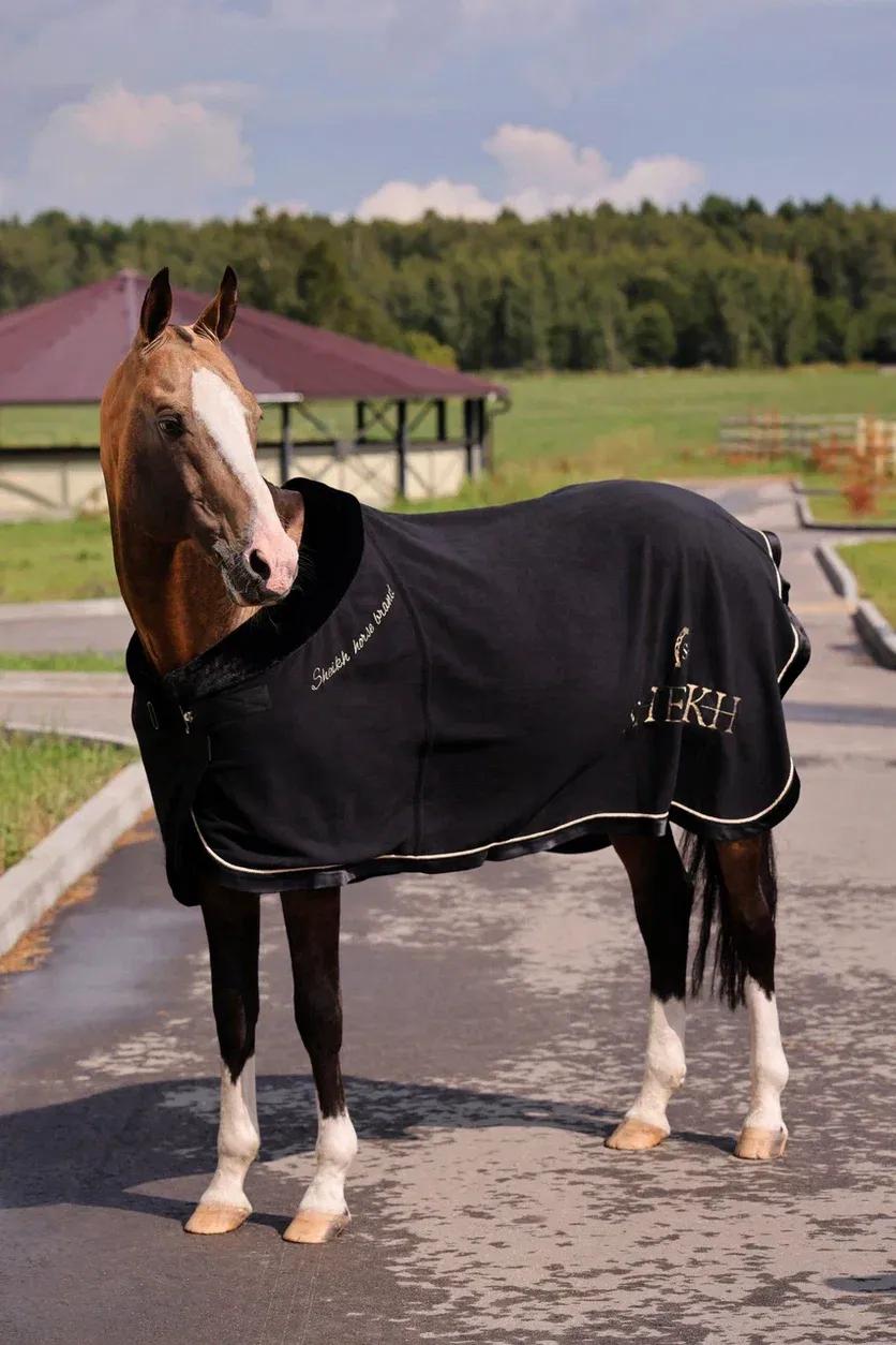 Попона SHEIKH HORSE BRAND, коллекция ORIENTAL, цвет черный, р-р 155