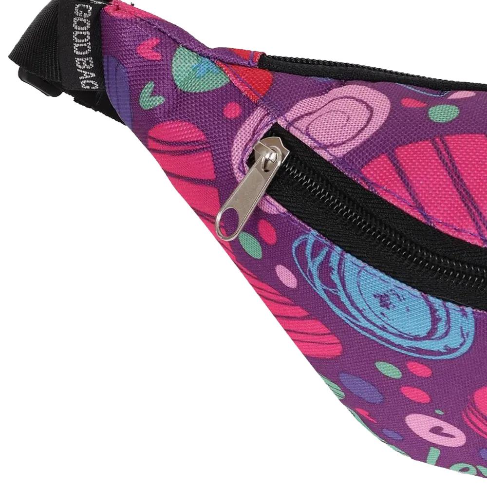 Сумка на пояс, длина 22 см (цвет фиолетовый с узорами) (Good Bag)