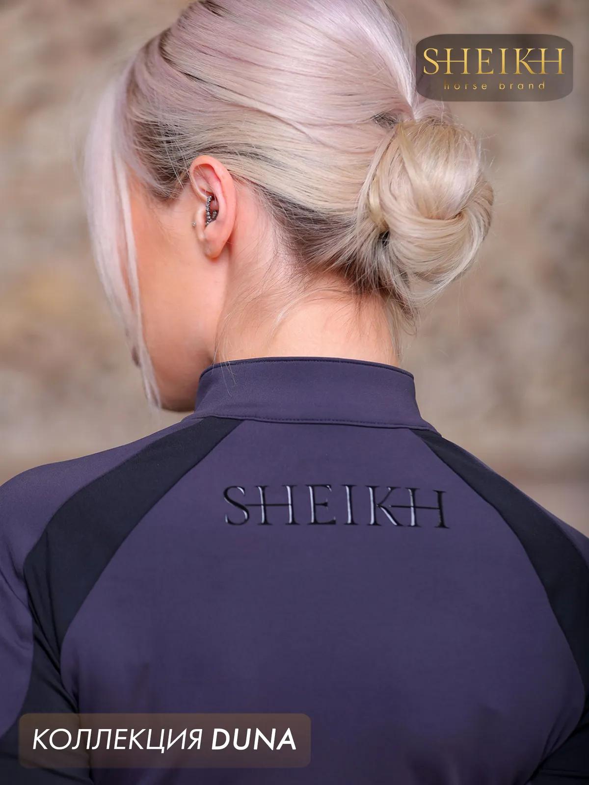 Поло для верховой езды SHEIKH HORSE BRAND, коллекция Dune, цвет серый с черным, р-р 42 (S)