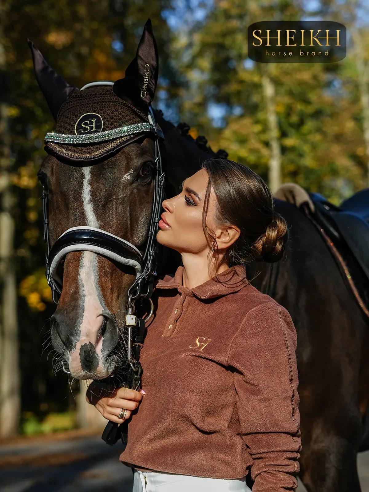 Флисовая кофта SHEIKH HORSE BRAND, цвет коричневый, размер 44 (M)