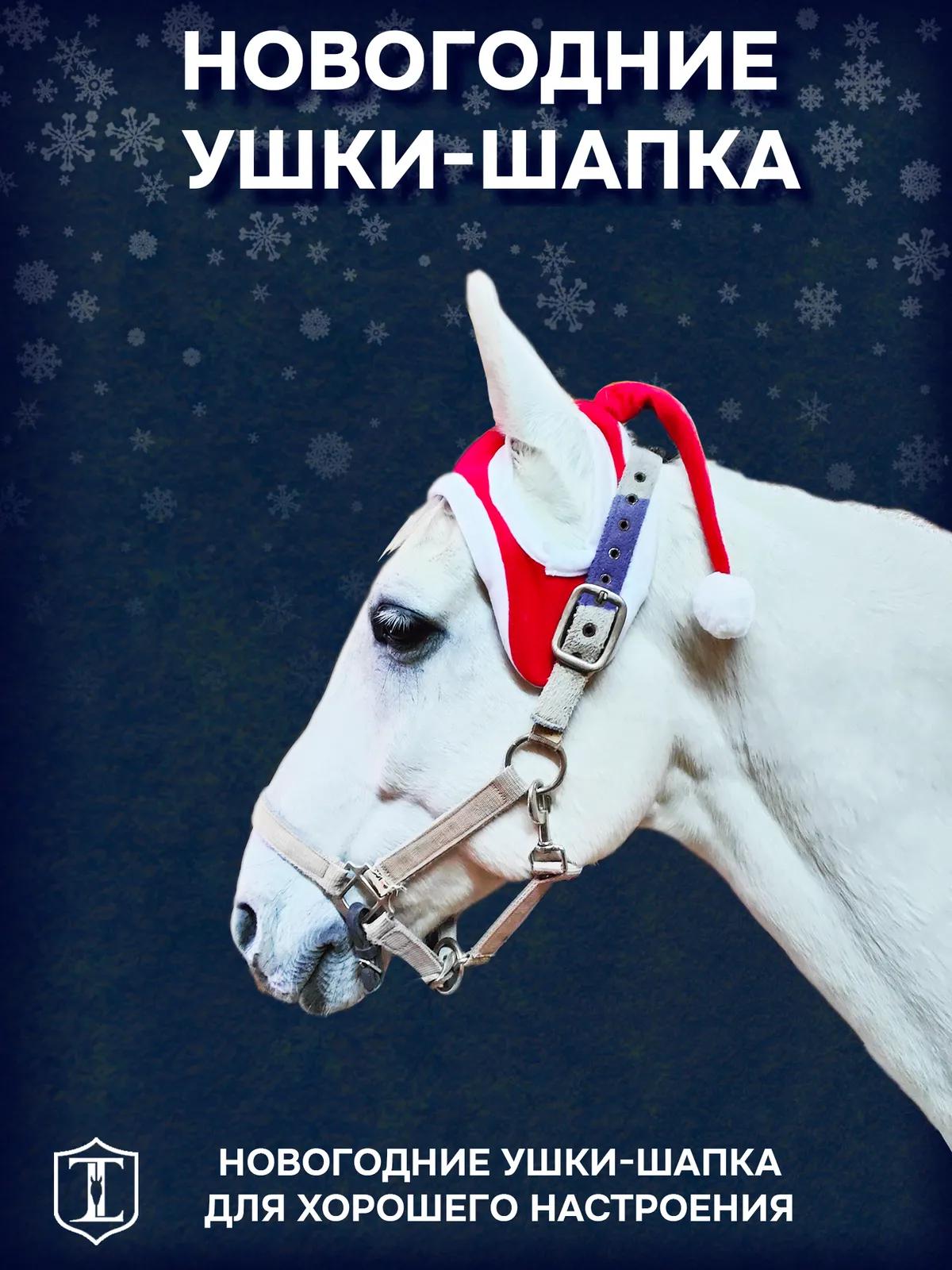 Ушки новогодняя шапка для лошади