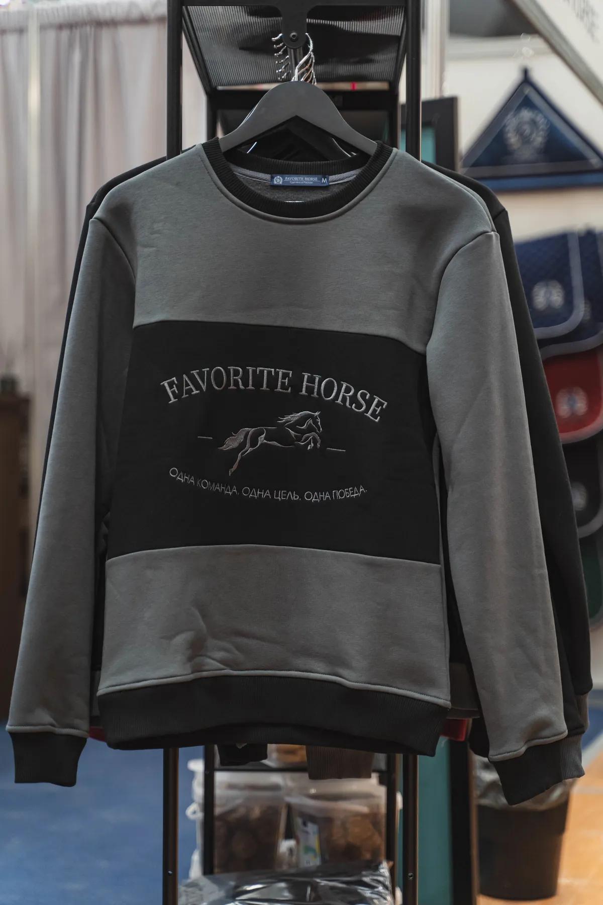 Свитшот утеплённый FAVORITE HORSE (серый)