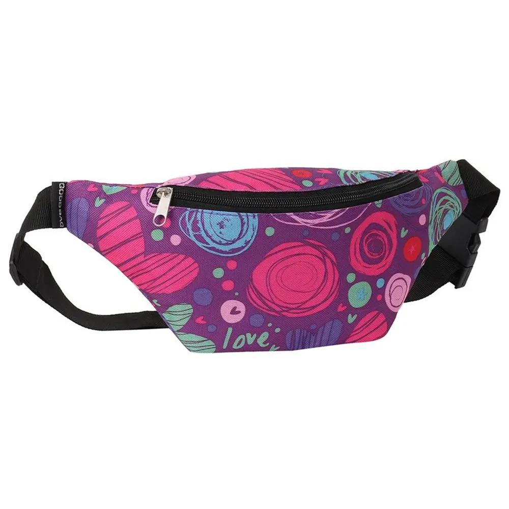 Сумка на пояс, длина 22 см (цвет фиолетовый с узорами) (Good Bag)