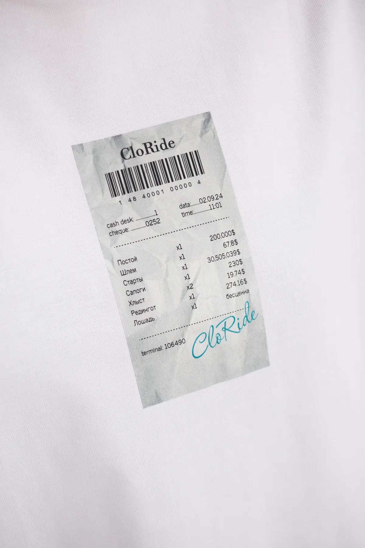 Футболка CloRide белая "Chek", S