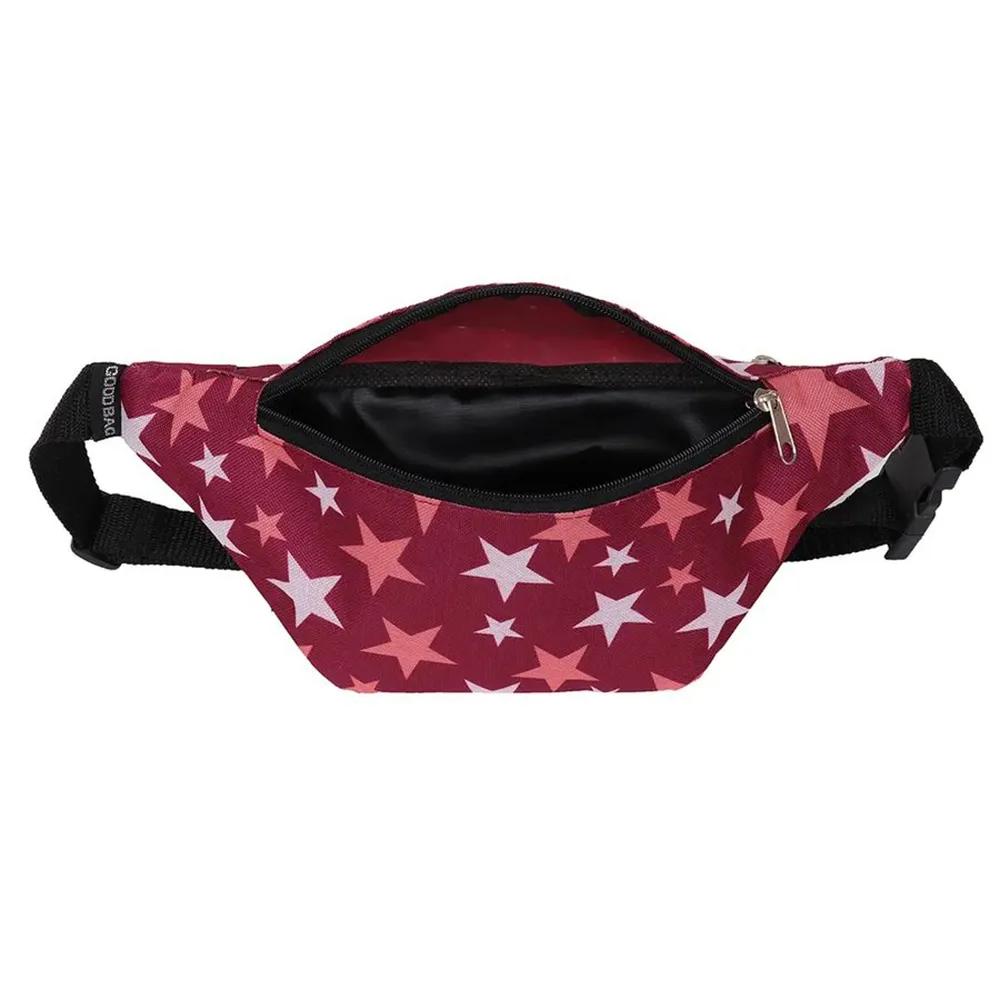 Сумка на пояс, длина 31 см (цвет бордовый со звёздами) (Good Bag)