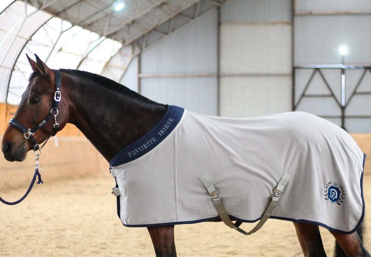 Попона флисовая FAVORITE HORSE Aristocratic (серая)