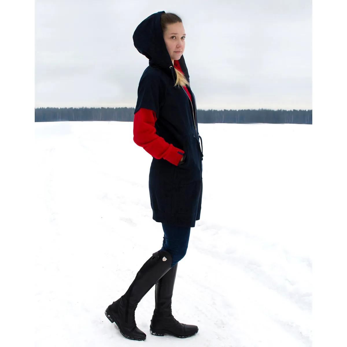 Удлинённая толстовка No Cold. Navy/Red. M
