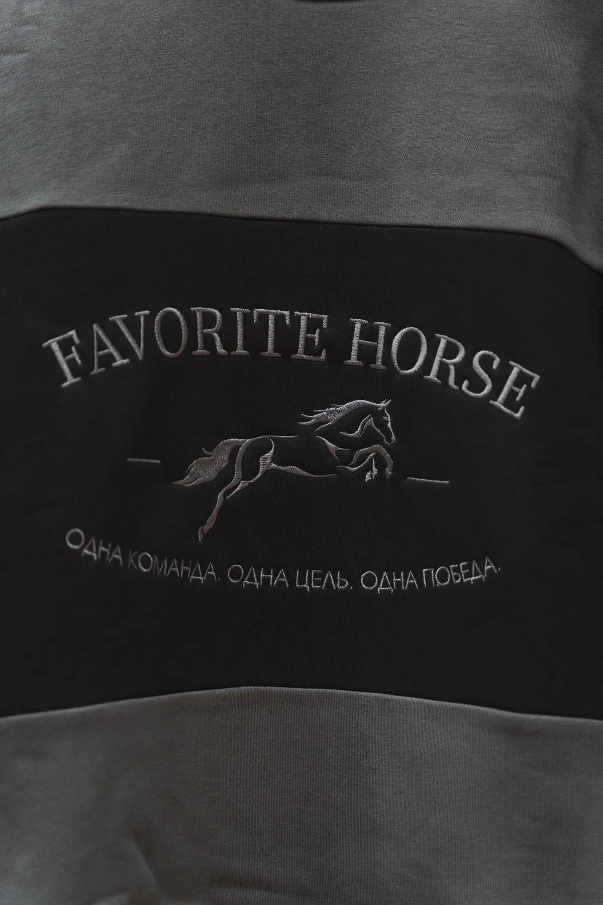 Свитшот утеплённый FAVORITE HORSE (серый)